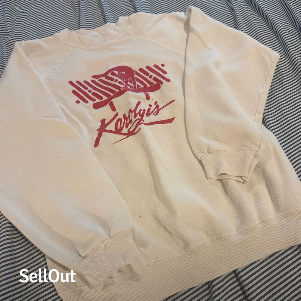 Vintage Karoyli's Gymnastics Sweatshirt Red Unisex Size S Pullover collegiate
